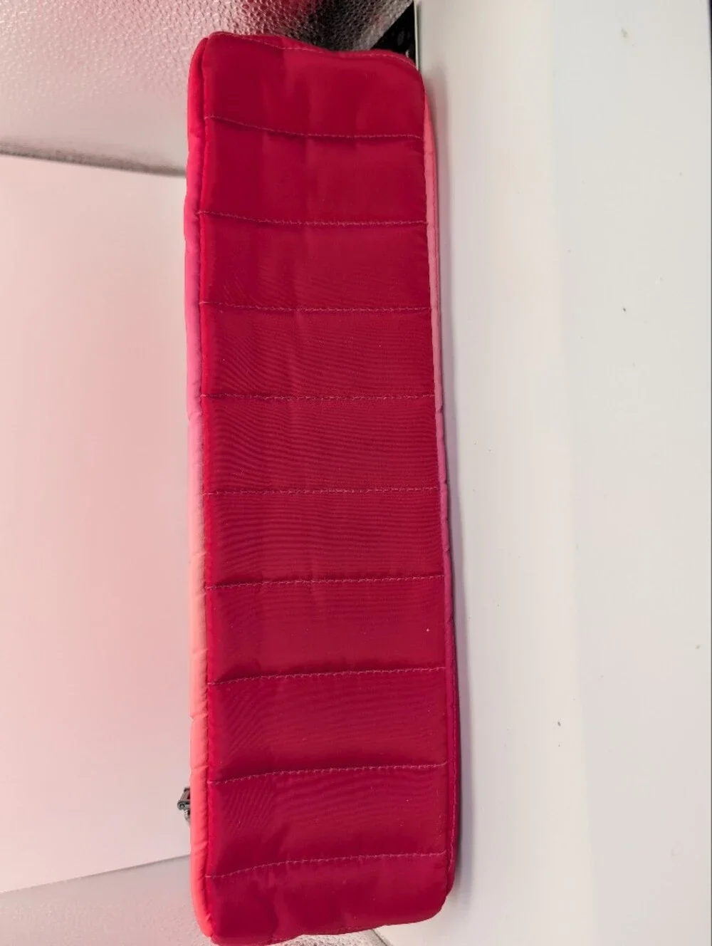 THINK ROYLN Pink Ombre Quilted Crossbody Bag Zip Silver Hardware Strap & Pouch